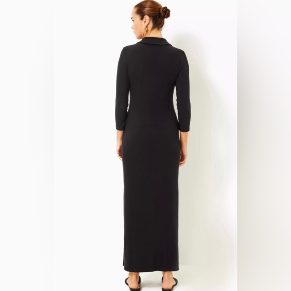 Lilly Pulitzer Ollie 3/4 Sleeve Maxi Polo Dress Noir Size XL - Picture 14 of 15